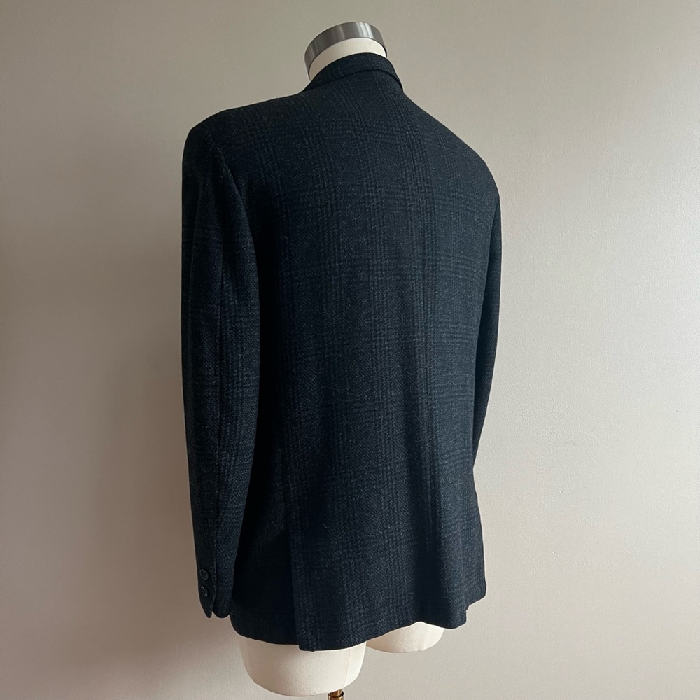 Ivy Trad 3/2 Roll Navy Plaid Wool Sportscoat - Picture 4 of 9